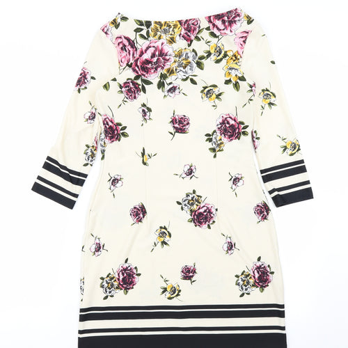 Primark Womens White Floral  Pencil Dress  Size 6