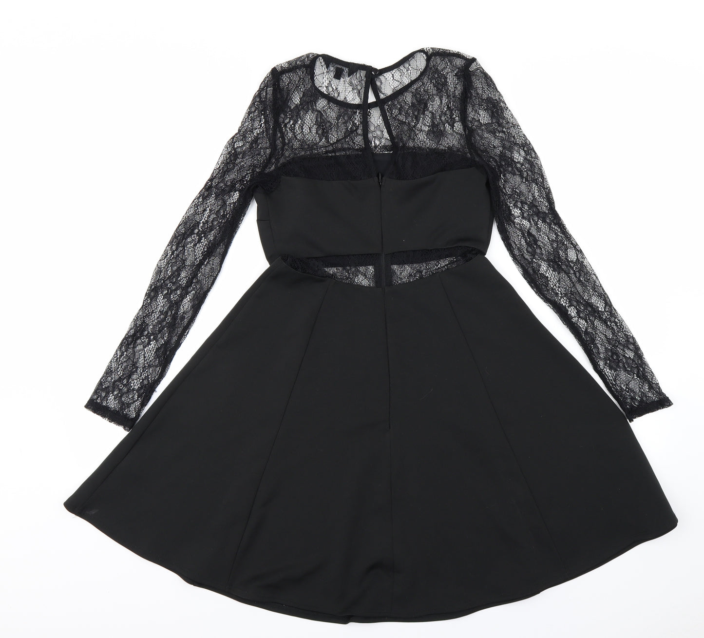 newlook Womens Black Floral  A-Line  Size 6