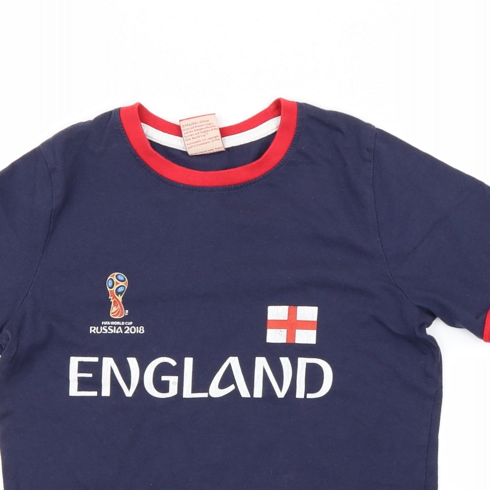 russia 2018 Boys Blue   Basic T-Shirt Size 9-10 Years  - ENGLAND