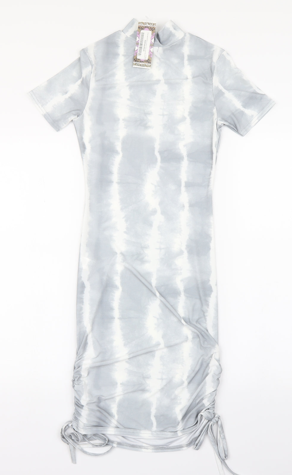 Boohoo Womens Grey Tie Dye  Pencil Dress  Size 6