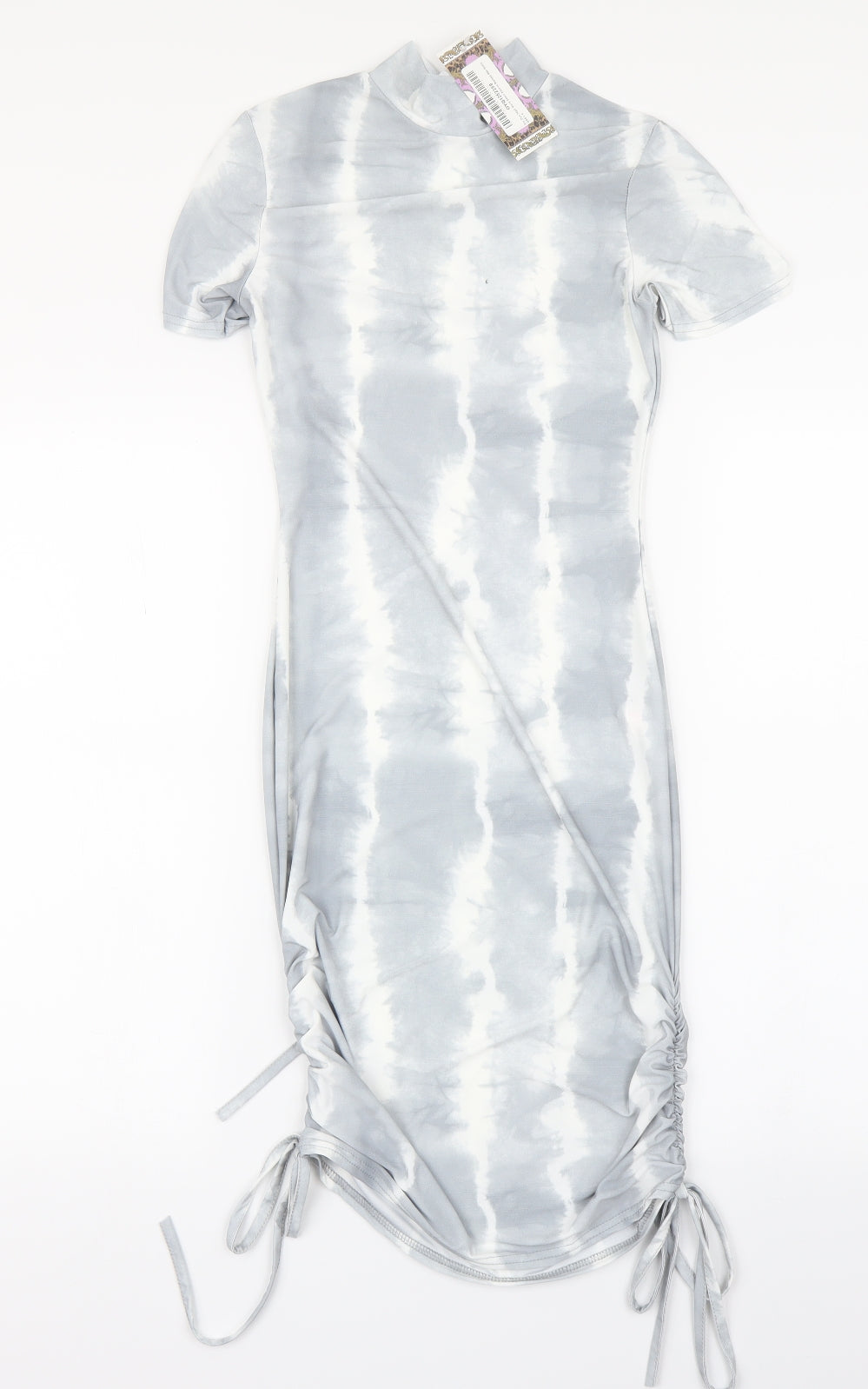 Boohoo Womens Grey Tie Dye  Pencil Dress  Size 6