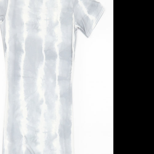 Boohoo Womens Grey Tie Dye  Pencil Dress  Size 6