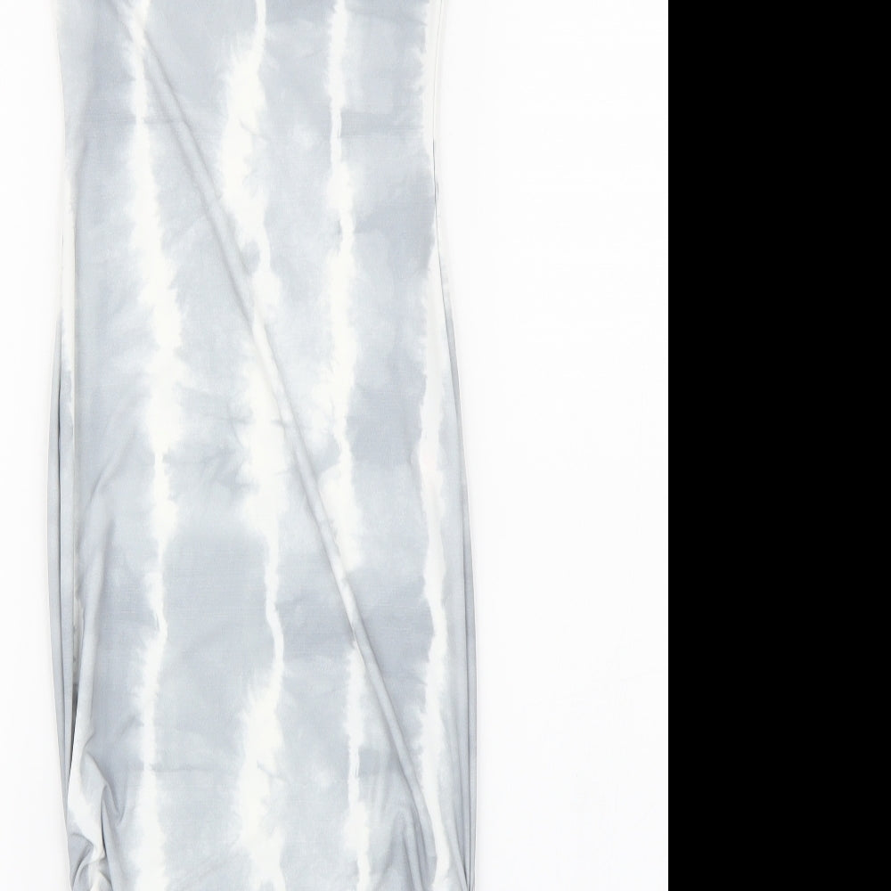 Boohoo Womens Grey Tie Dye  Pencil Dress  Size 6