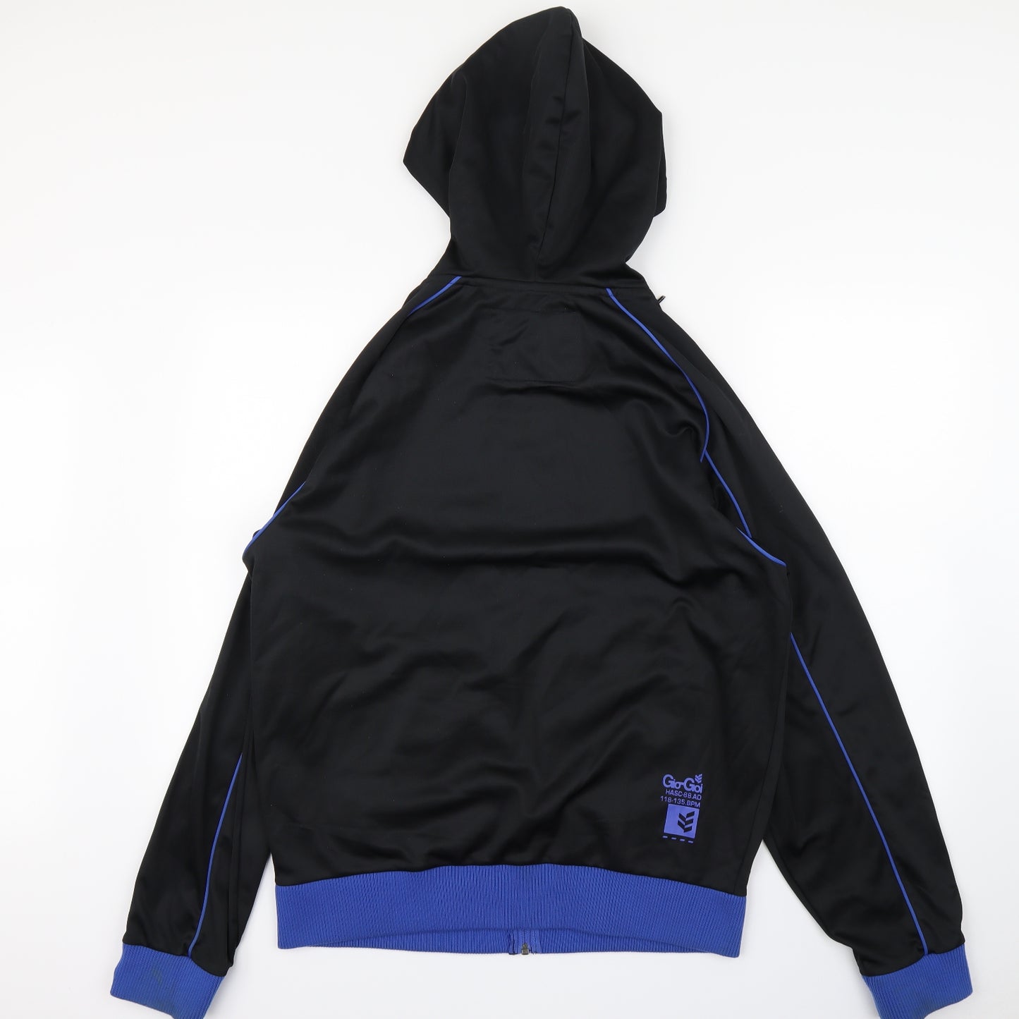 GIO GIO Mens Black Striped  Full Zip Hoodie Size XL