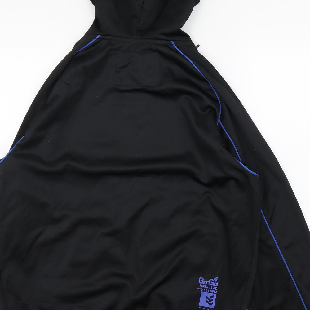 GIO GIO Mens Black Striped  Full Zip Hoodie Size XL