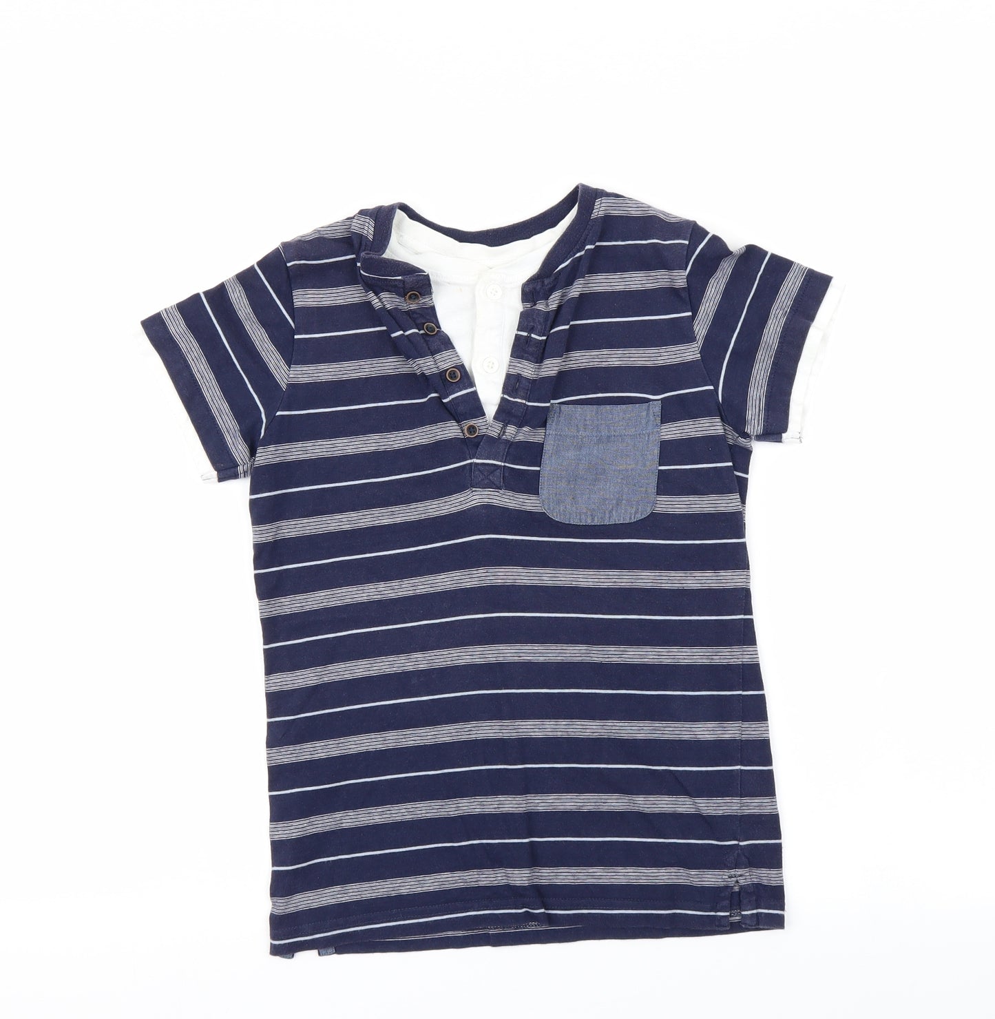 NEXT Boys Blue Striped  Basic Button-Up Size 9 Years