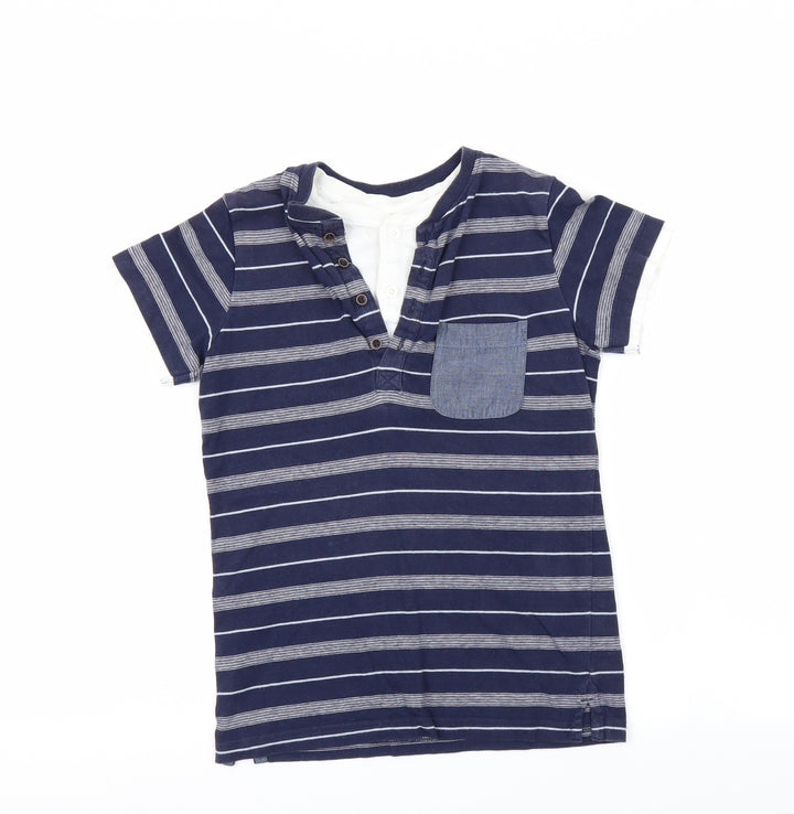 NEXT Boys Blue Striped  Basic Button-Up Size 9 Years