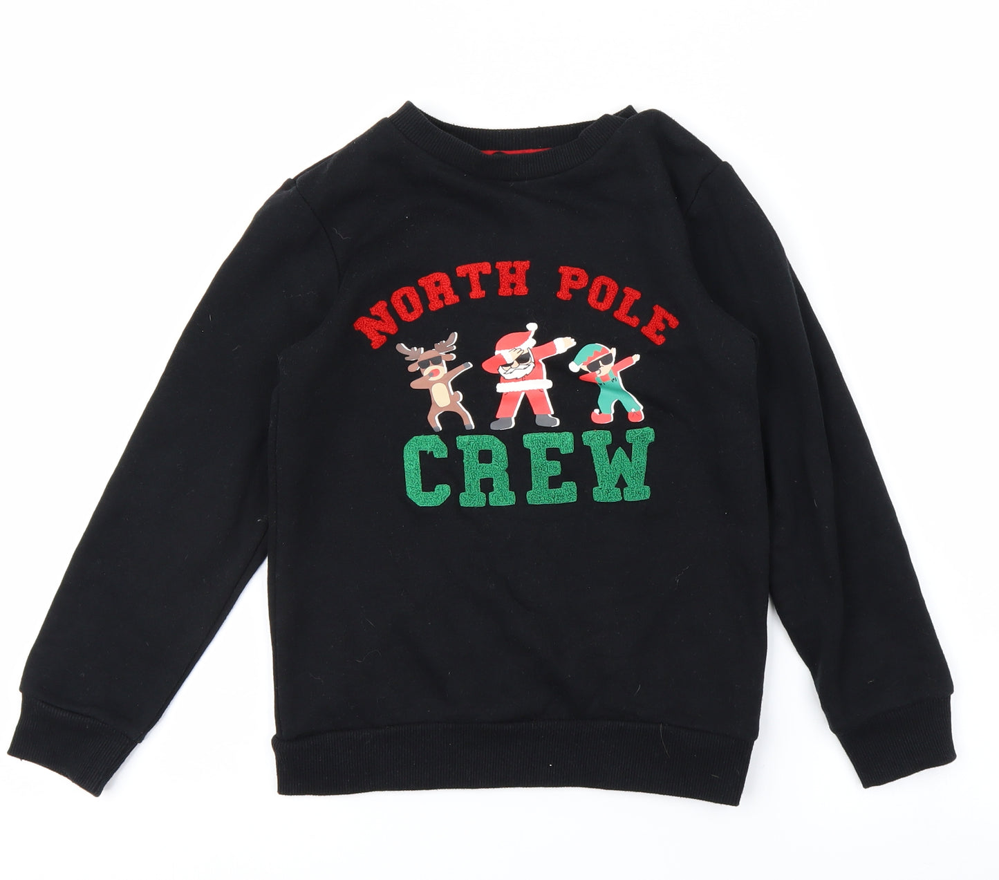 V BY VERY Boys Black   Pullover Sweatshirt Size 8 Years  - NORTH POLE CREW