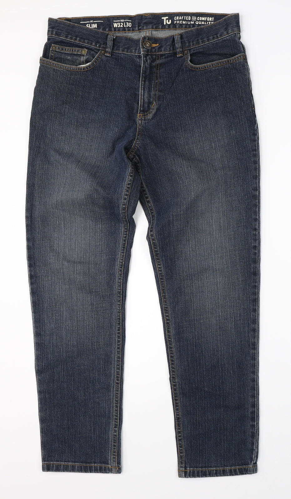 TU Mens Blue  Denim Straight Jeans Size 32 L30 in