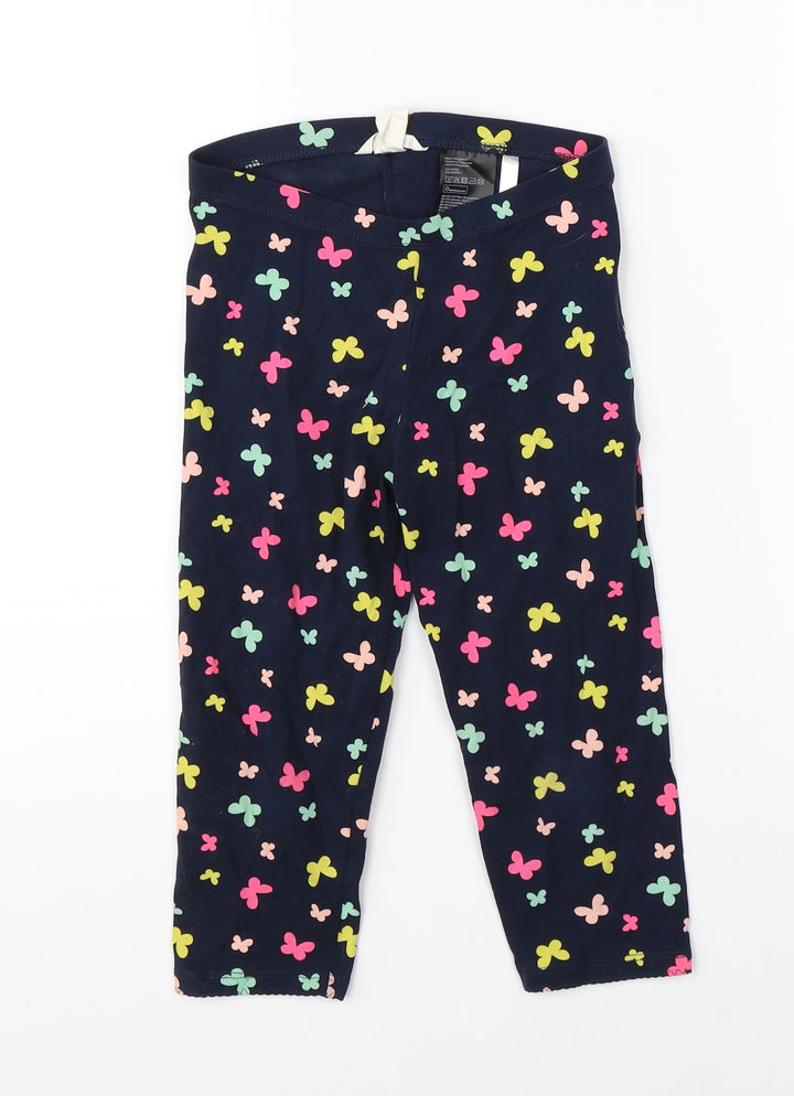 H&M Girls Blue   Jogger Trousers Size 9 Months