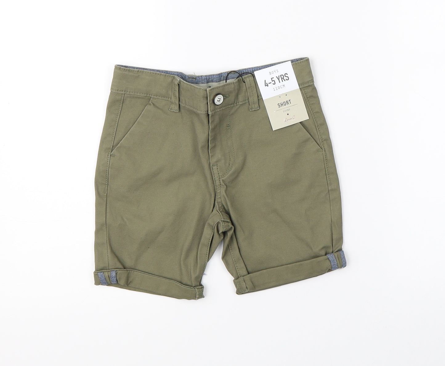 Denim Co. Boys Green   Chino Shorts Size 4-5 Years