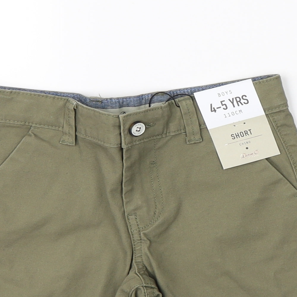 Denim Co. Boys Green   Chino Shorts Size 4-5 Years