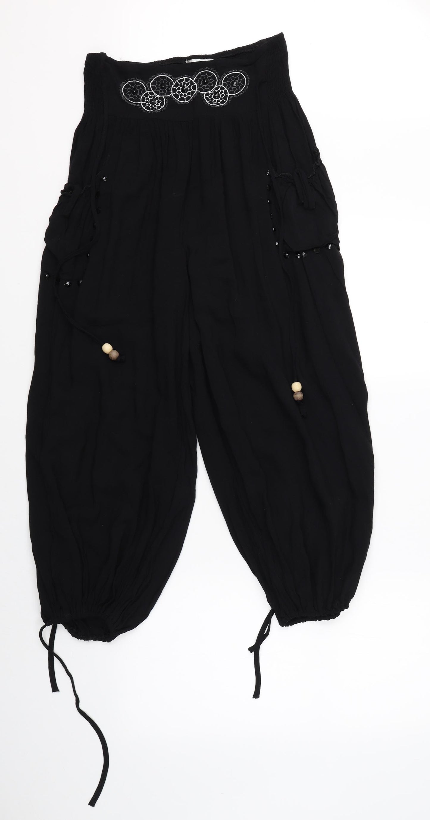 Preworn Womens Black   Harem Trousers Size L L22 in