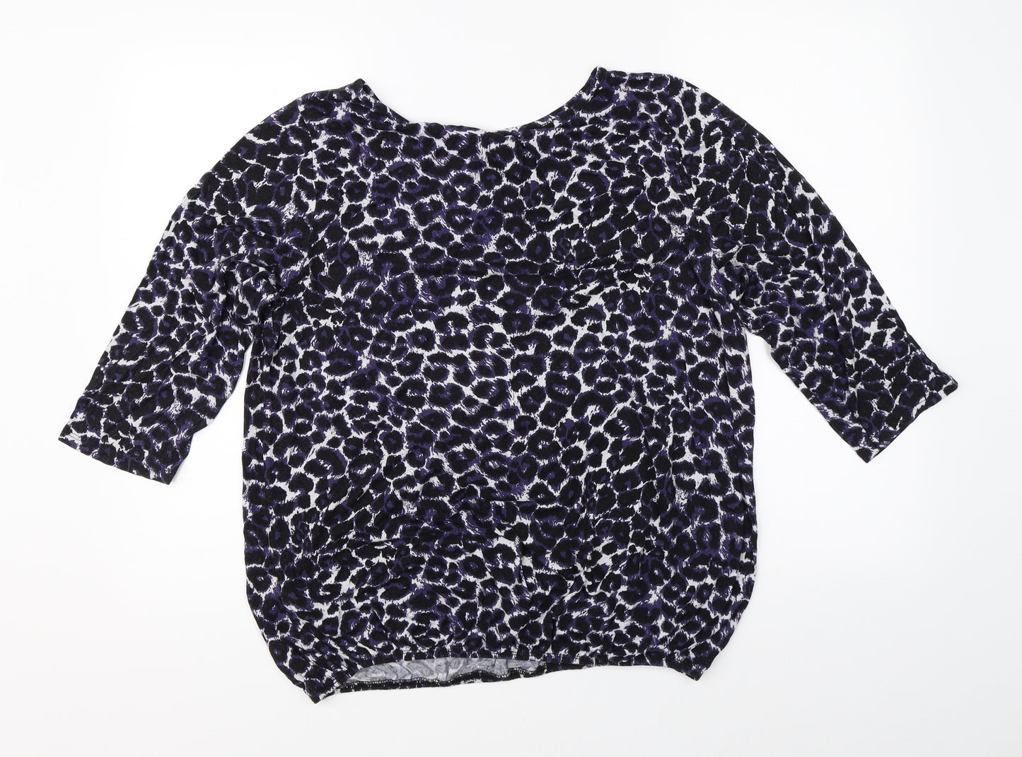 Gerogre Womens Purple Animal Print  Basic Blouse Size 18