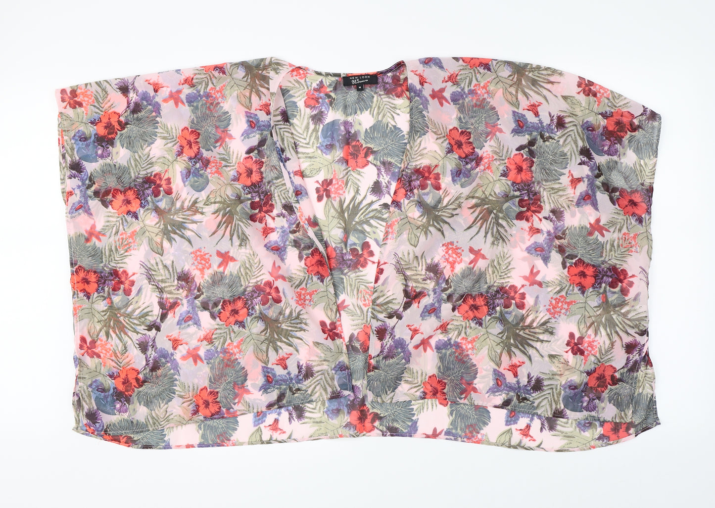 New Look Womens Pink Floral  Cape Jumper Size M