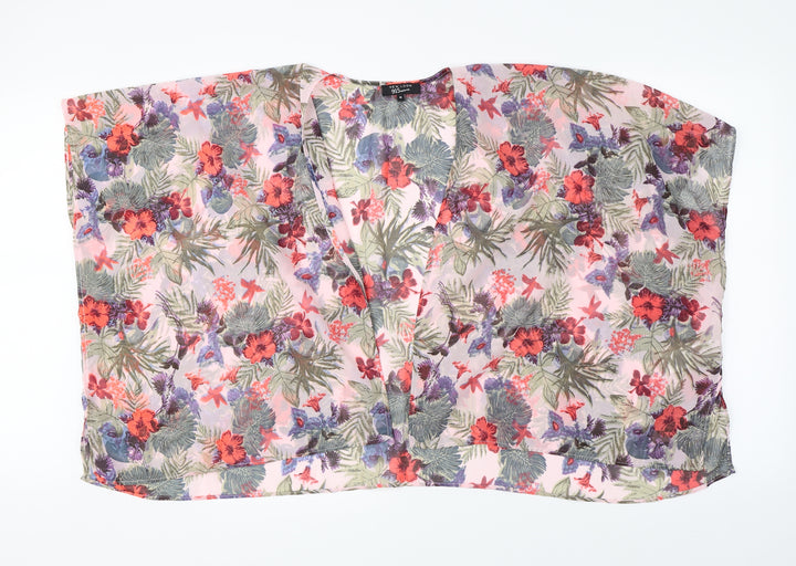 New Look Womens Pink Floral  Cape Jumper Size M