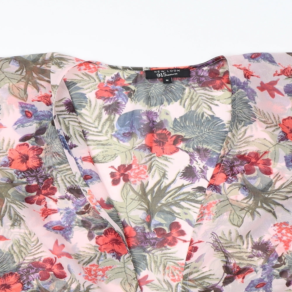 New Look Womens Pink Floral  Cape Jumper Size M