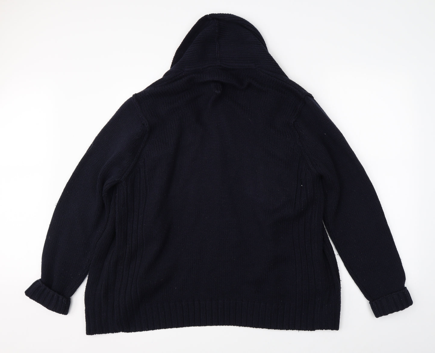 F&F Mens Black  Knit Cardigan Jumper Size L