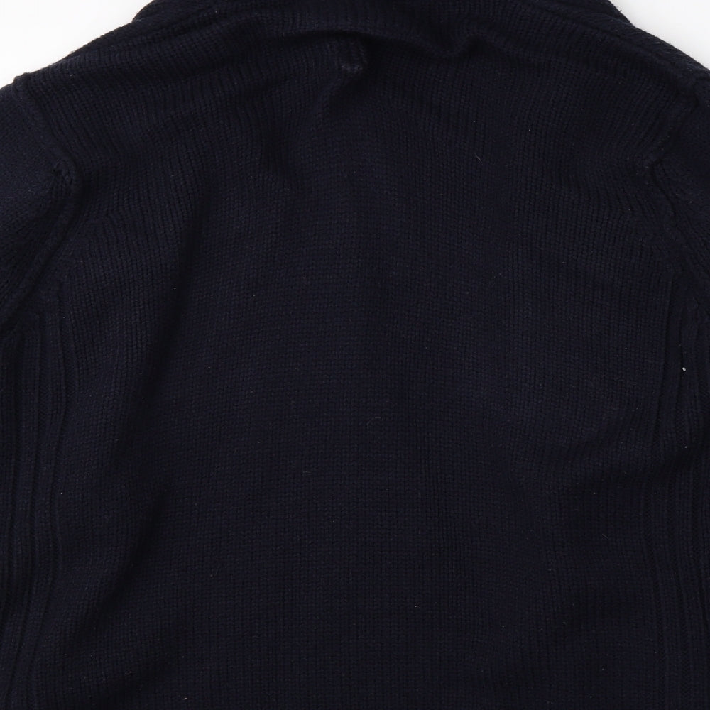 F&F Mens Black  Knit Cardigan Jumper Size L