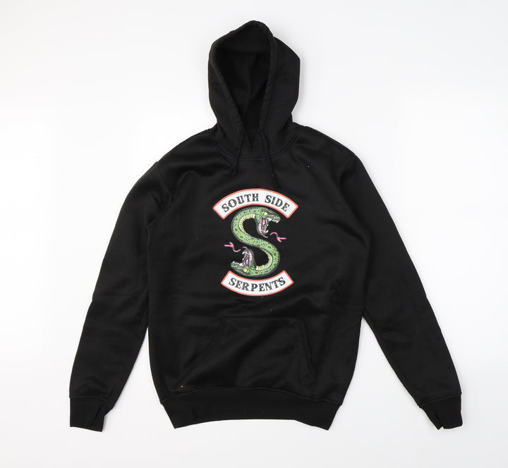 Preworn Womens Black Pullover Hoodie Size S - Riverdale Netflix Southside Serpents