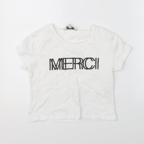 Miss E-vie Girls White   Basic T-Shirt Size 9-10 Years
