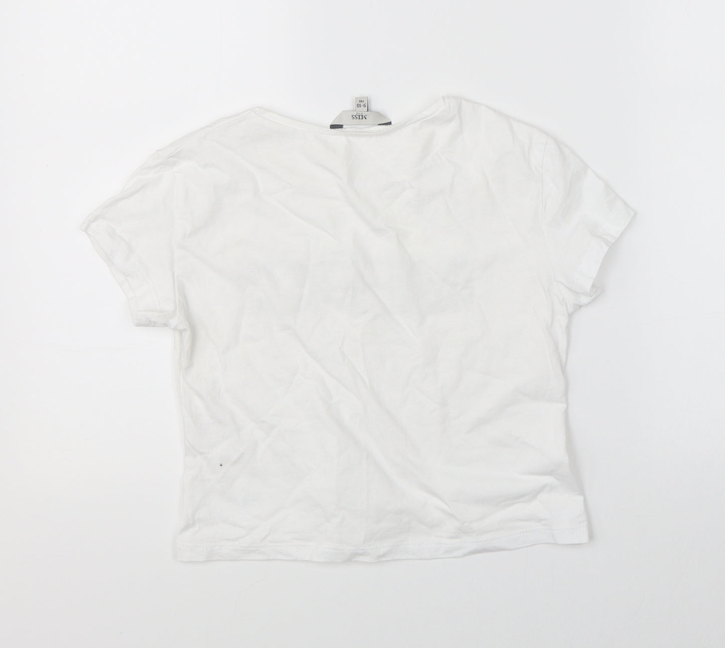 Miss E-vie Girls White   Basic T-Shirt Size 9-10 Years