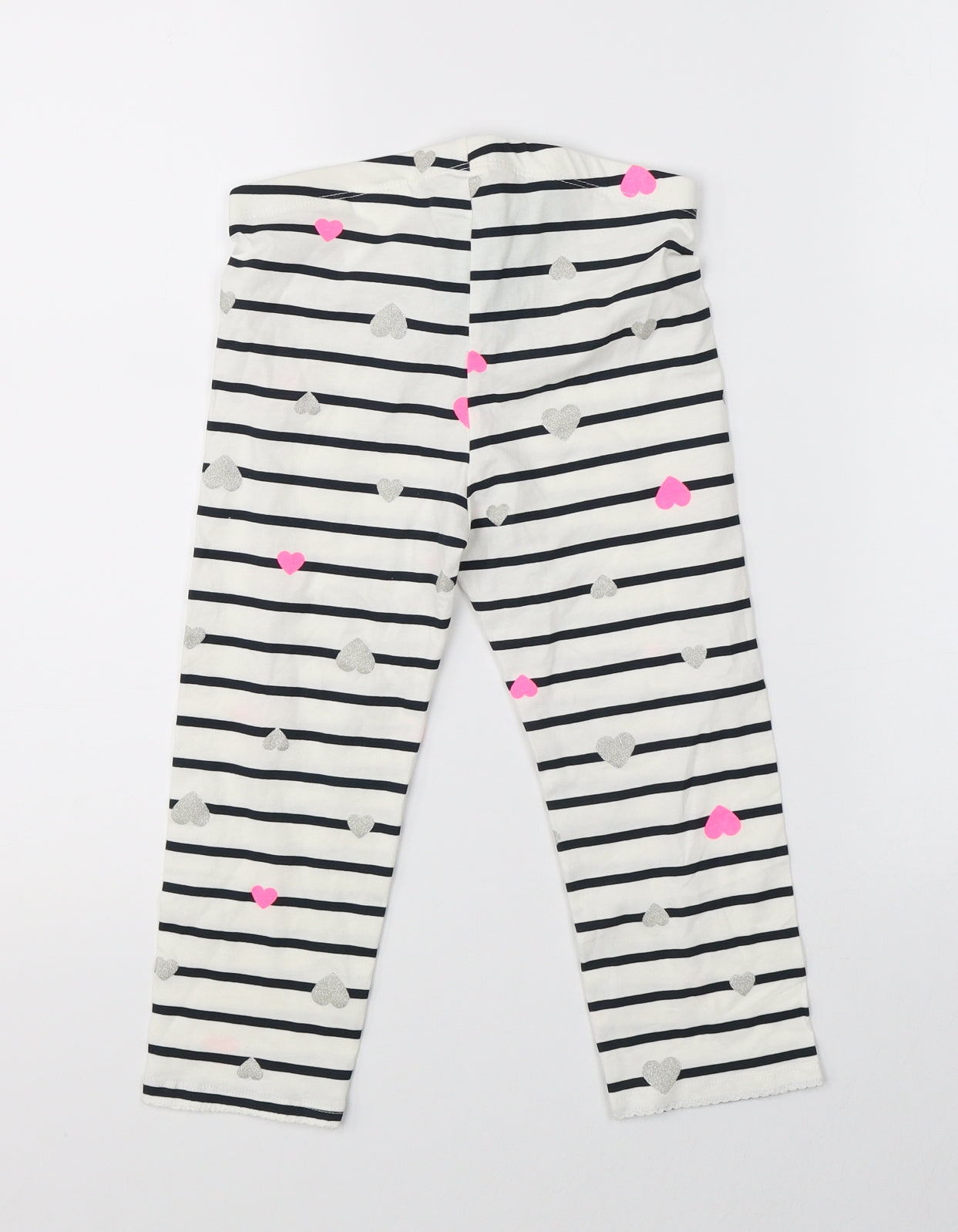 H&M Girls White Striped   Pyjama Pants Size 9-10 Years