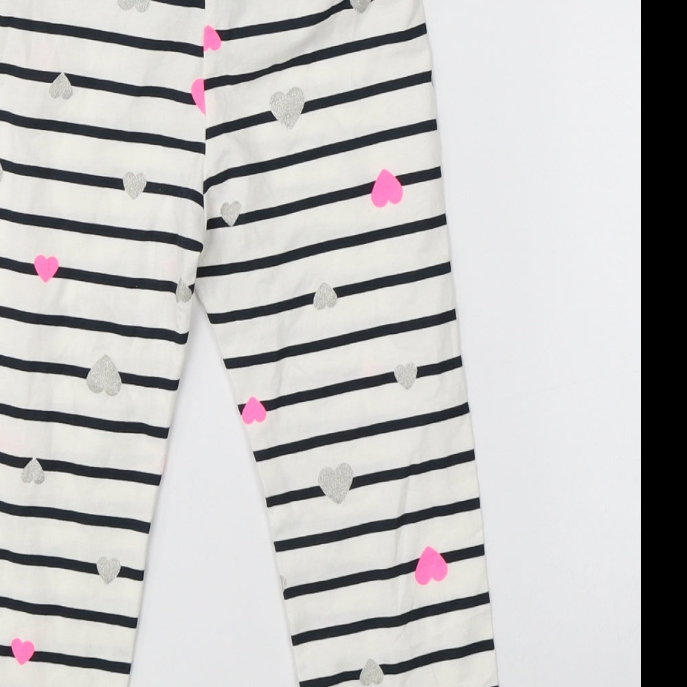 H&M Girls White Striped   Pyjama Pants Size 9-10 Years