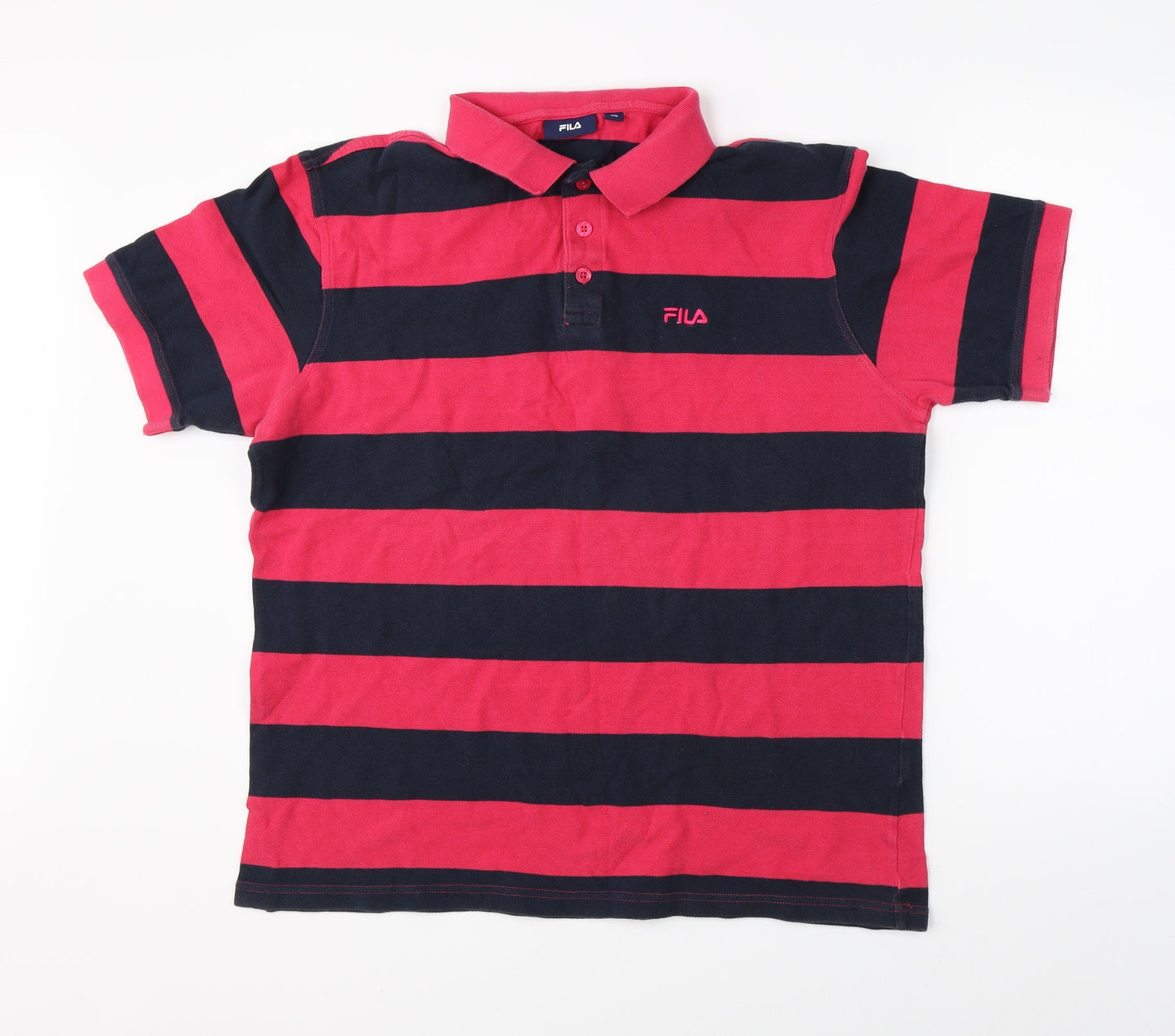 FILA Womens Pink Striped  Basic Polo Size XL
