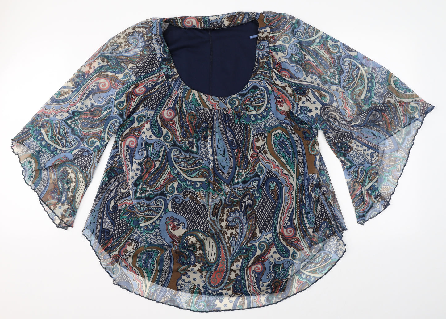 E. Womens Multicoloured Paisley  Basic Blouse Size 24