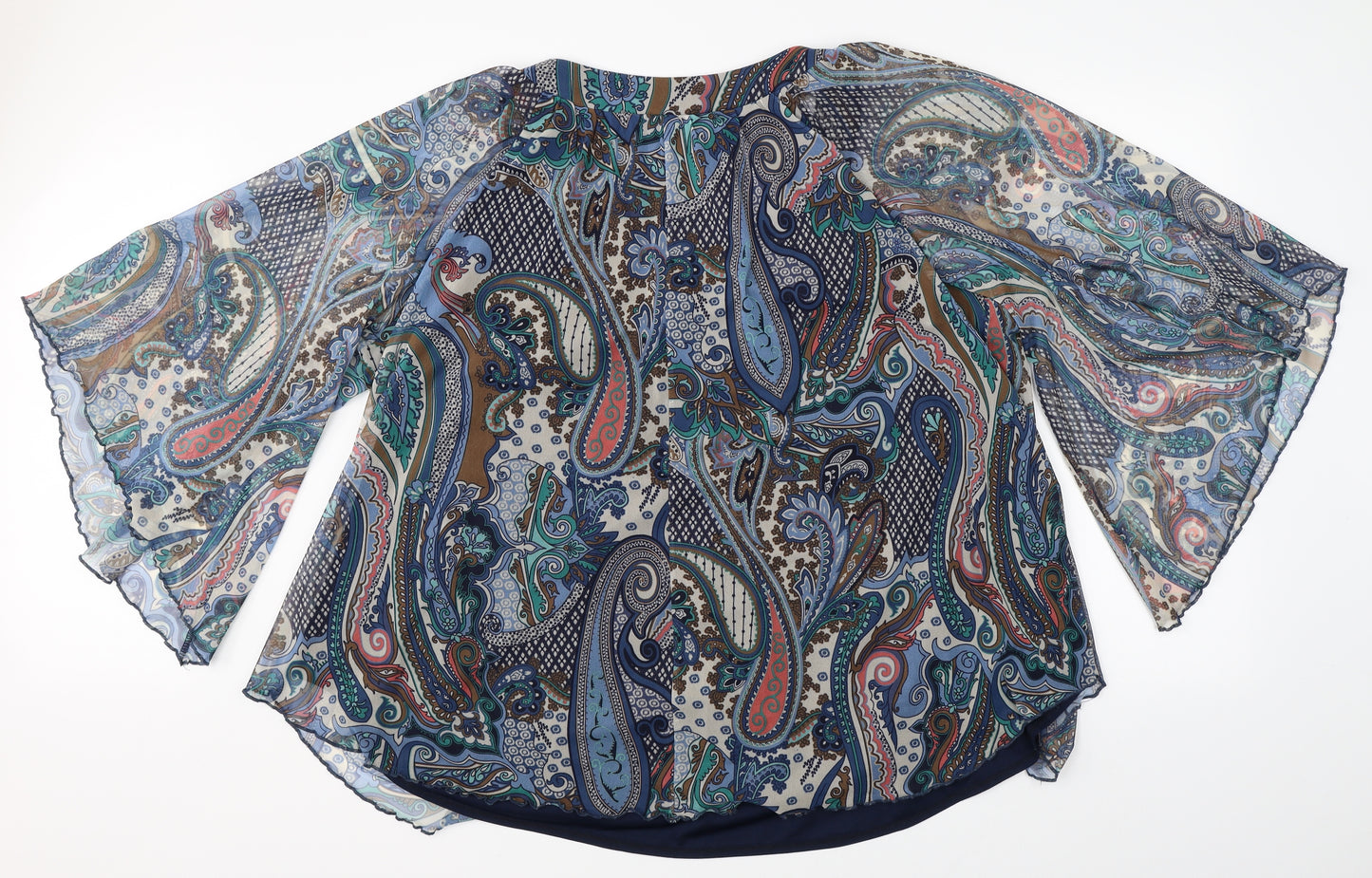 E. Womens Multicoloured Paisley  Basic Blouse Size 24