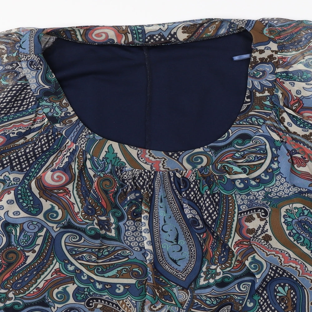 E. Womens Multicoloured Paisley  Basic Blouse Size 24