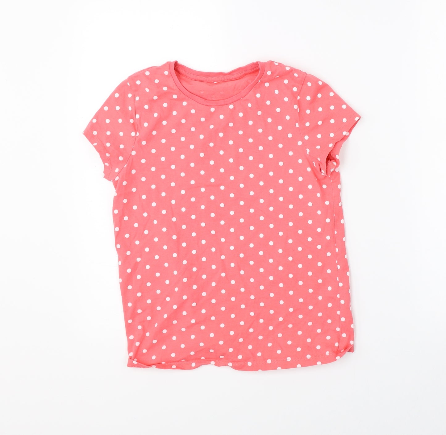 George Girls Pink Polka Dot  Basic T-Shirt Size 11-12 Years