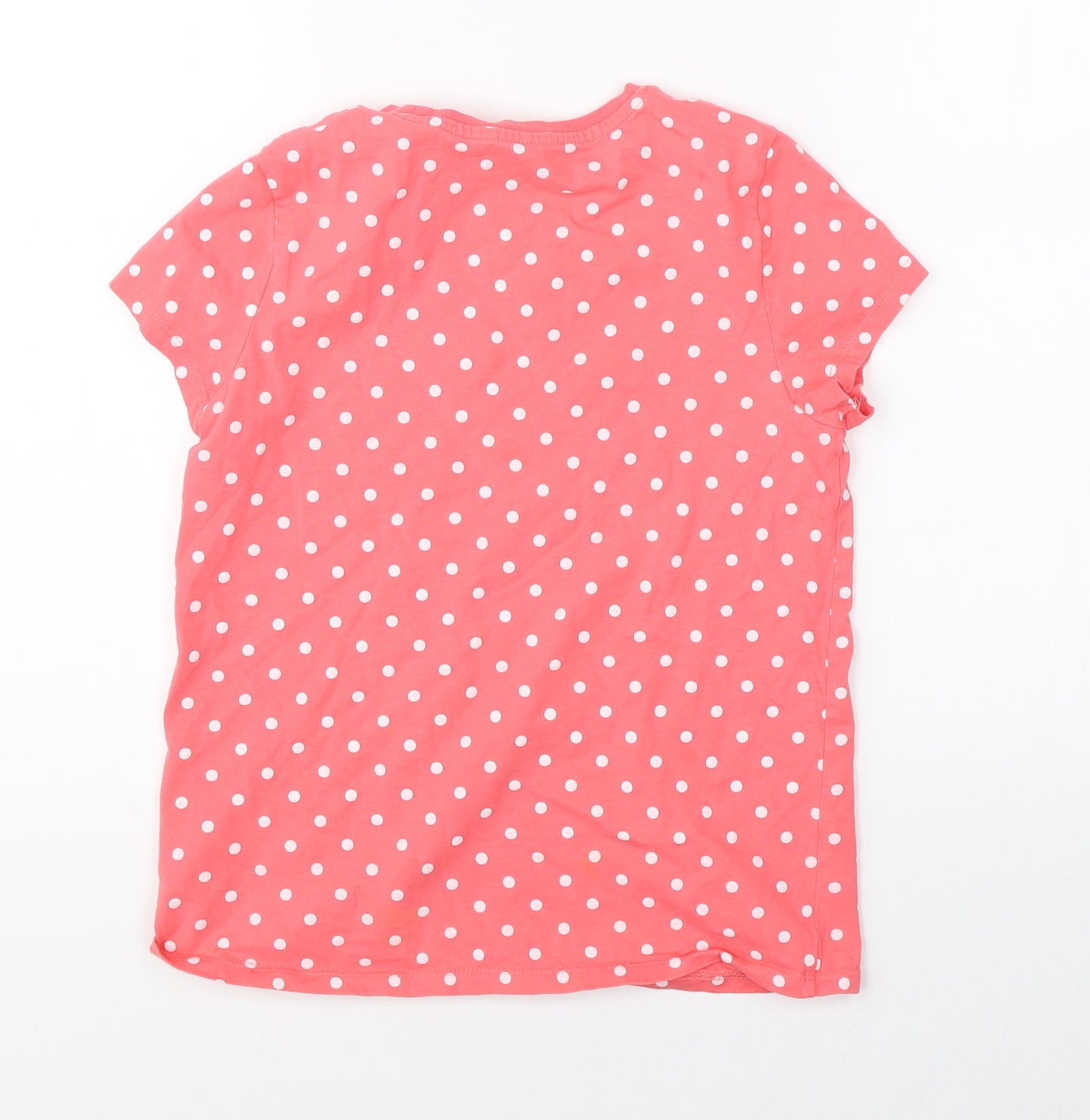 George Girls Pink Polka Dot  Basic T-Shirt Size 11-12 Years