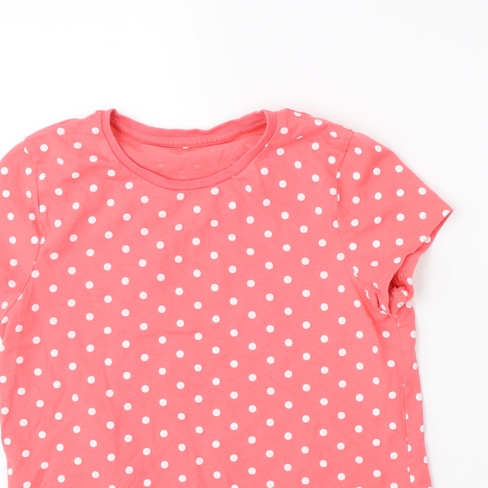 George Girls Pink Polka Dot  Basic T-Shirt Size 11-12 Years