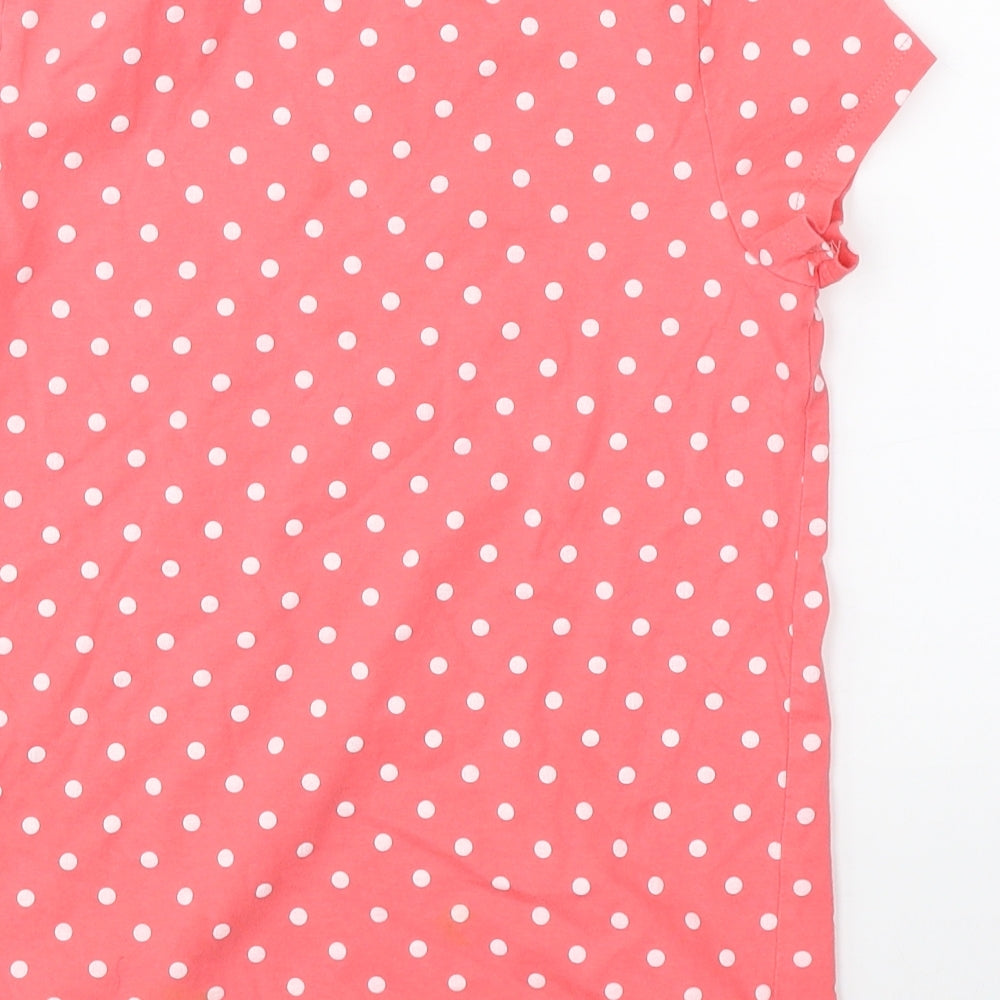 George Girls Pink Polka Dot  Basic T-Shirt Size 11-12 Years