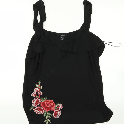 Atmosphere Womens Black   Basic Blouse Size 10  - floral