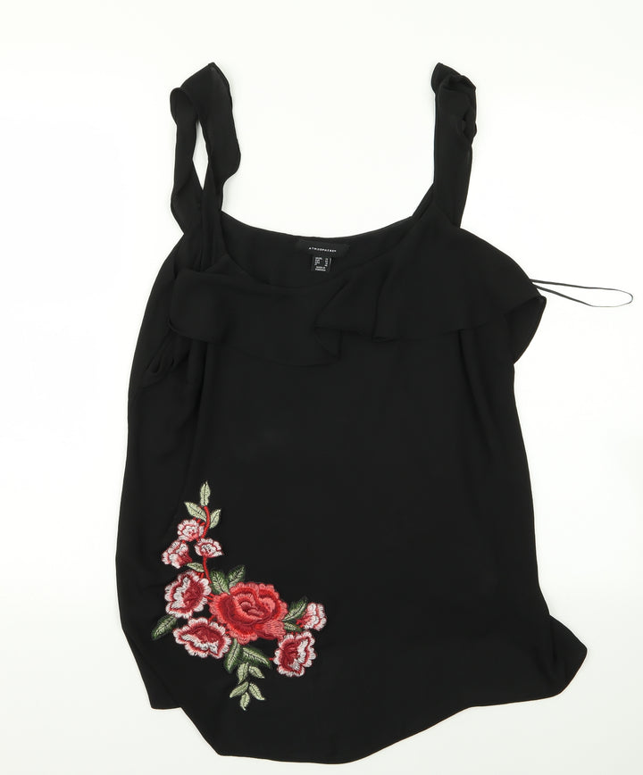Atmosphere Womens Black   Basic Blouse Size 10  - floral