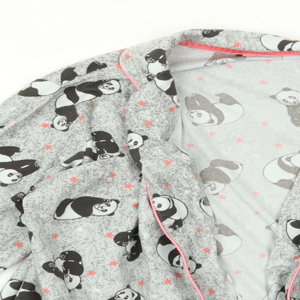 Preworn Womens Grey  Rayon Basic Button-Up Size 8