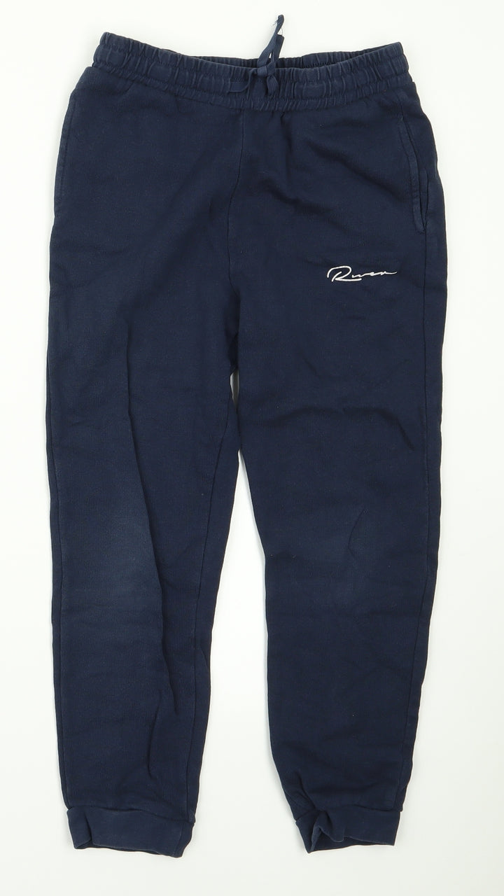 River Island Girls Blue Ramie Jogger Trousers Size 9 Years