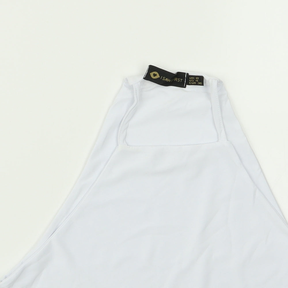 I SAW IT FIRST Womens White   Cropped Tank Size 8