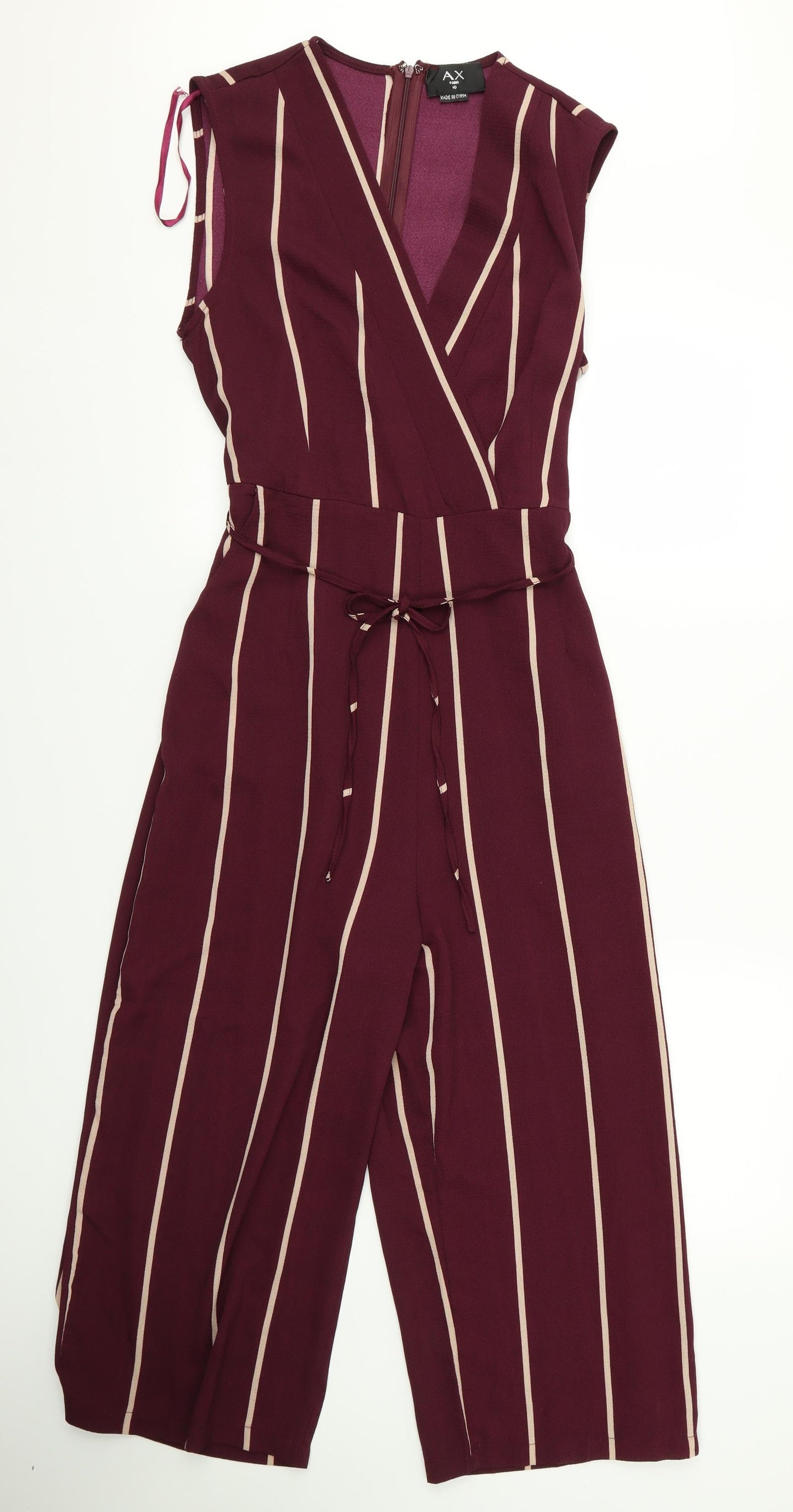 ARMANI Womens Red Striped  Playsuit One-Piece Size 10 L24 in