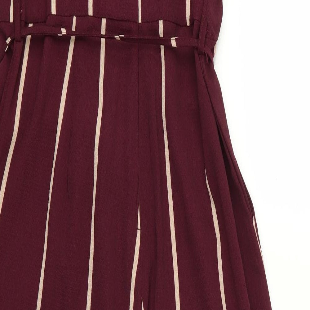 ARMANI Womens Red Striped  Playsuit One-Piece Size 10 L24 in