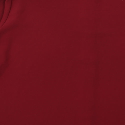 Boohoo Womens Red   Basic Button-Up Size M