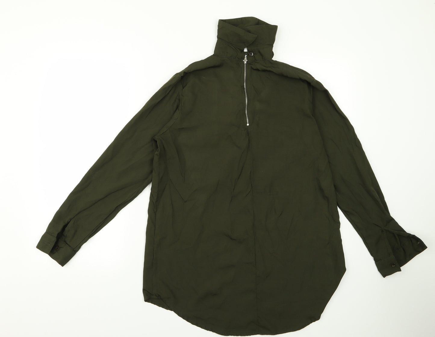Boohoo Womens Green   Basic Blouse Size 10