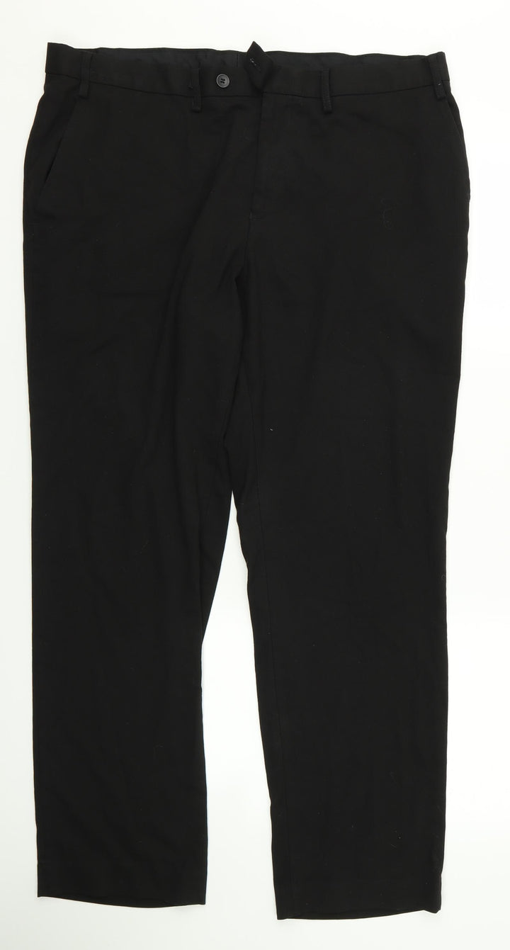 F&F Womens Black Animal Print Trousers Size 38 L25 in