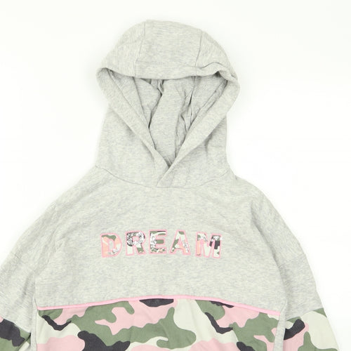 F&F Girls Green Camouflage  Pullover Hoodie Size 10 Years  - dream