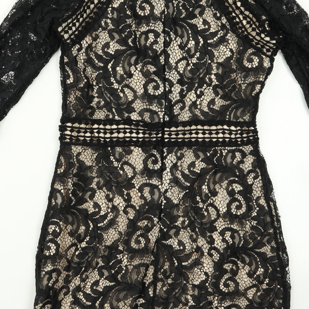 Preworn Womens Black  Rayon Pencil Dress  Size S