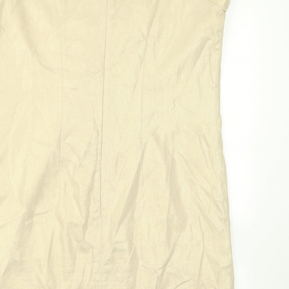 Tribeca Womens Beige  Rayon Pencil Dress  Size 12