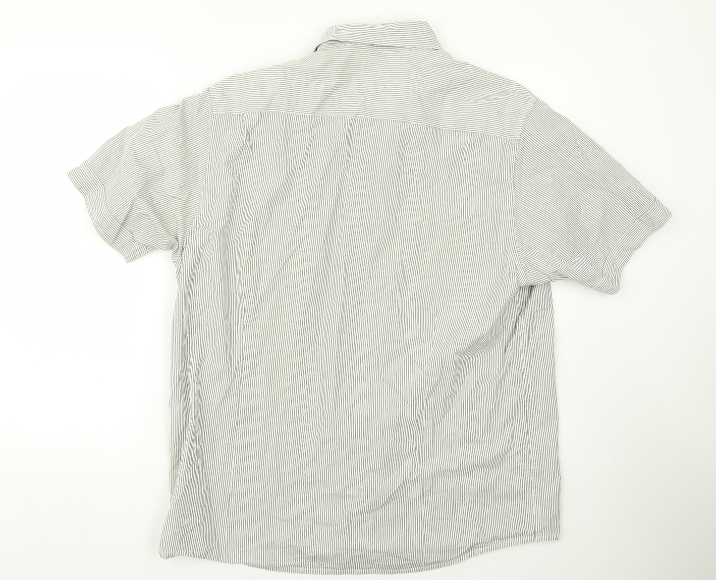George Womens Grey Striped  Basic Button-Up Size XL